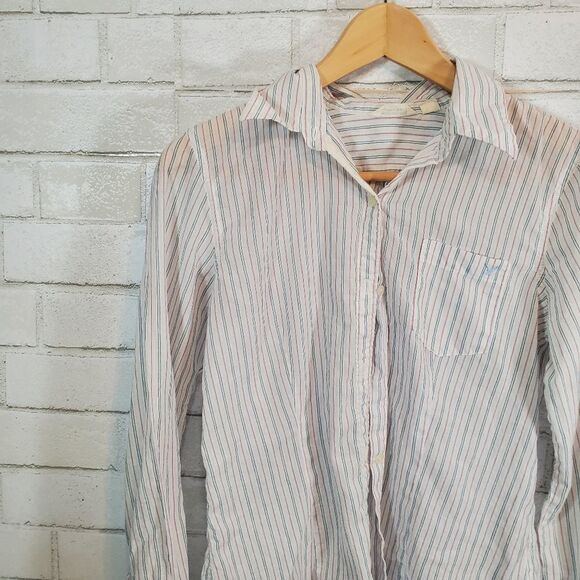 AEO sheer full-button down blouse - Picture 2 of 13